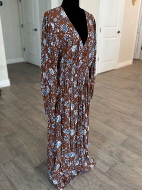 NWOT GAP Flowy Brown and Blue Dress Size XXL